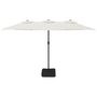Voir la diapositive 4 : VIDAXL Parasol de jardin a double tete avec LED blanc sable 449x245 cm
