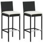Voir la diapositive 3 : VIDAXL Ensemble de bar d'exterieur 3 pcs coussins Resine tressee Noir