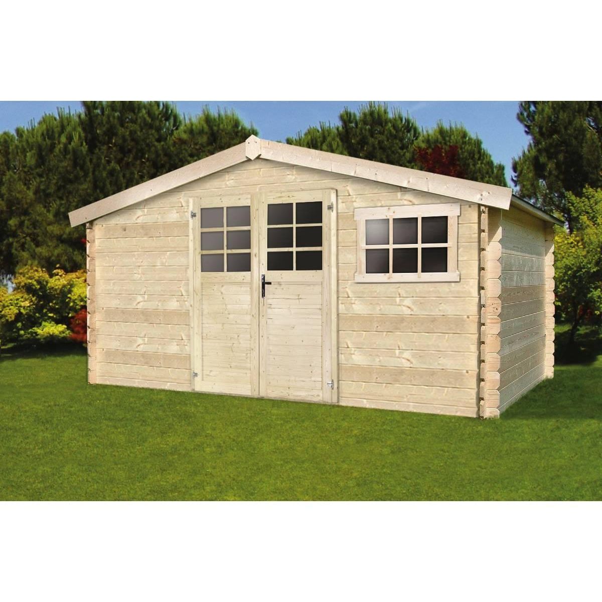 Habitat et Jardin Abri de jardin - 12.54 m² - 4.13 x 3.05 x 2.18 m - 34 mm.