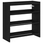 Voir la diapositive 2 : VIDAXL Etagere a chaussures noir 60x25x62 cm bois d'ingenierie
