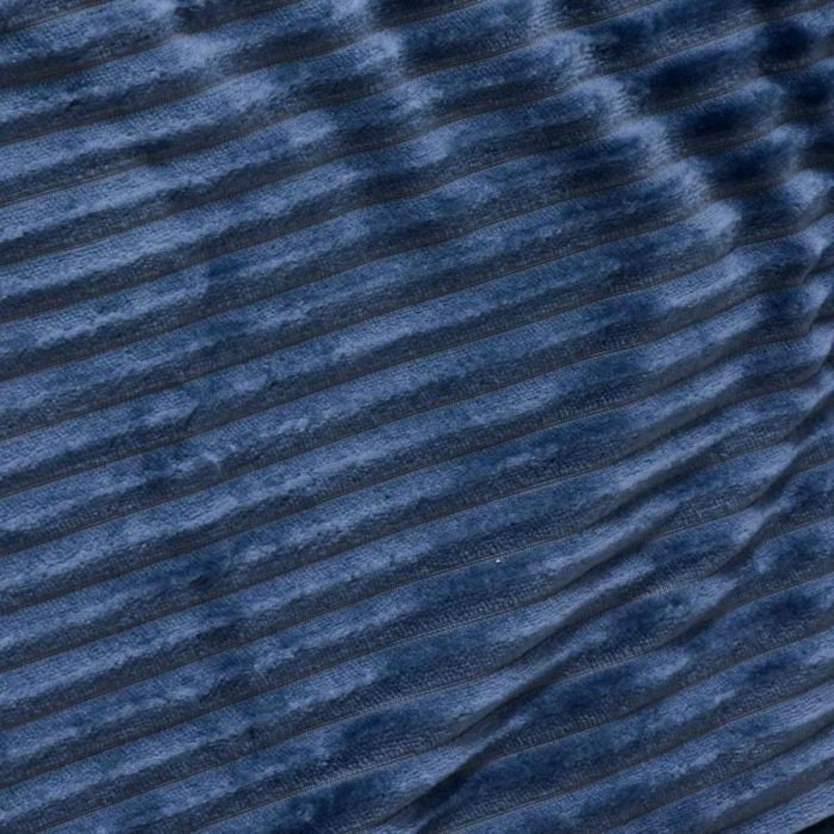 ATMOSPHERA Plaid en Velours Côtelé  Arum  220x240cm Bleu Encre