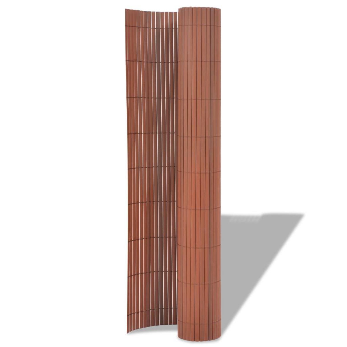 VIDAXL Cloture de jardin Double face PVC 90 x 500 cm Marron