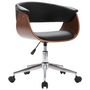 Voir la diapositive 2 : VIDAXL Chaise pivotante de bureau Noir Bois courbe et similicuir