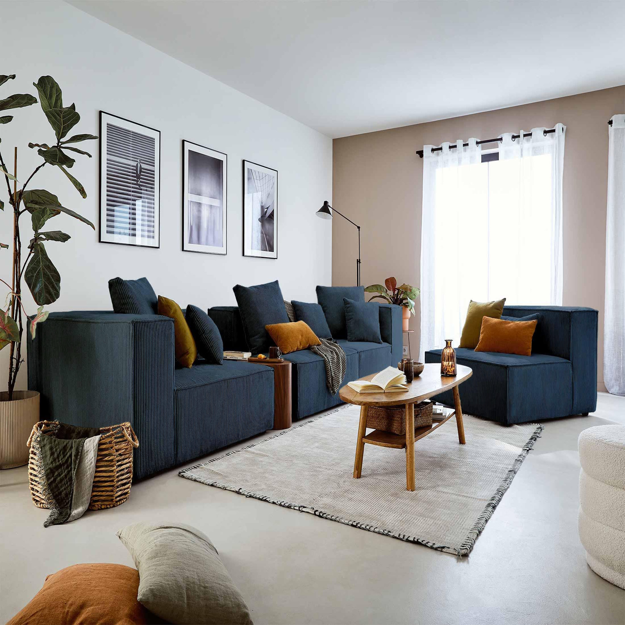 Voir la diapositive 4 : LISA DESIGN Colombine - module d'assise - en velours côtelé