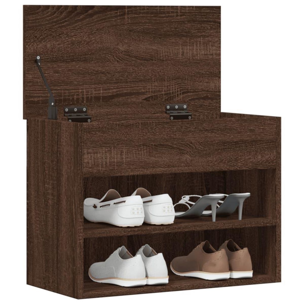 VIDAXL Banc a chaussures Chene marron 60x30x45 cm Bois d'ingenierie