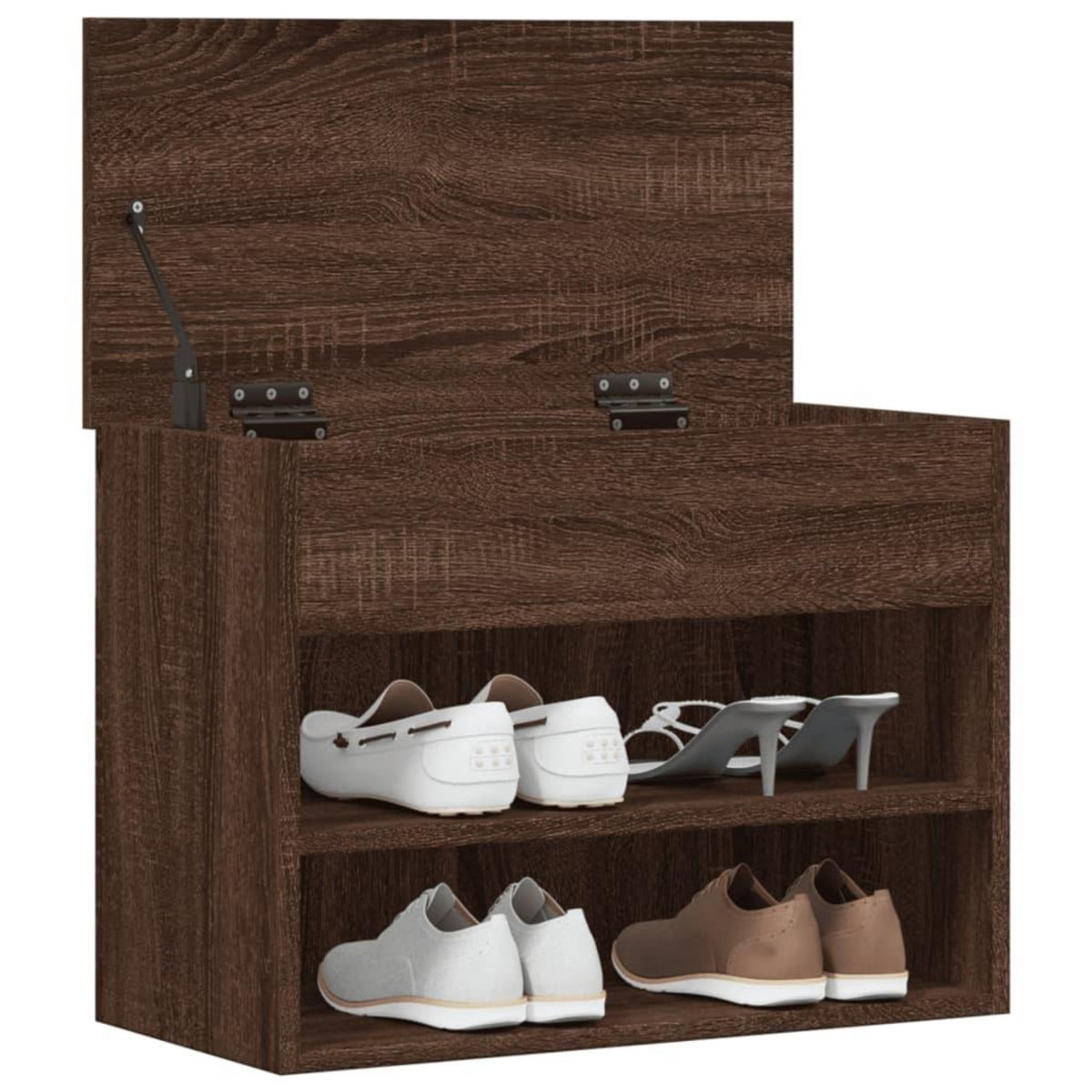 VIDAXL Banc a chaussures Chene marron 60x30x45 cm Bois d'ingenierie
