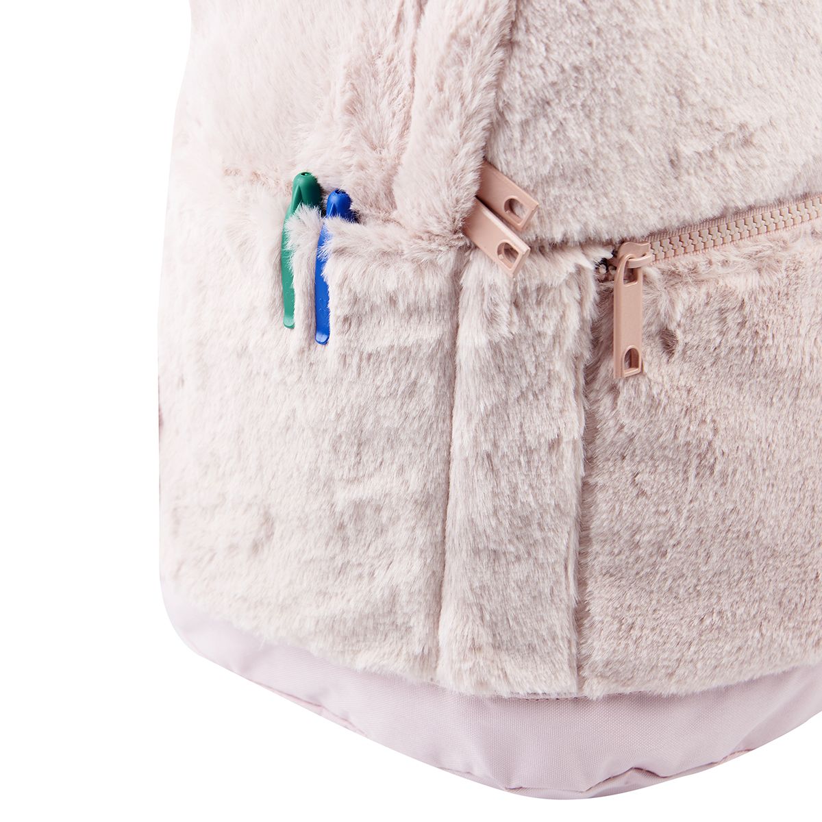 YOUNG'S ATTITUDE Sac à dos rose effet fourrure avec compartiment pour ordinateur