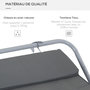Voir la diapositive 6 : HOMCOM Bain de soleil transat de jardin bascule hamac 212L x 130l x 60H cm gris