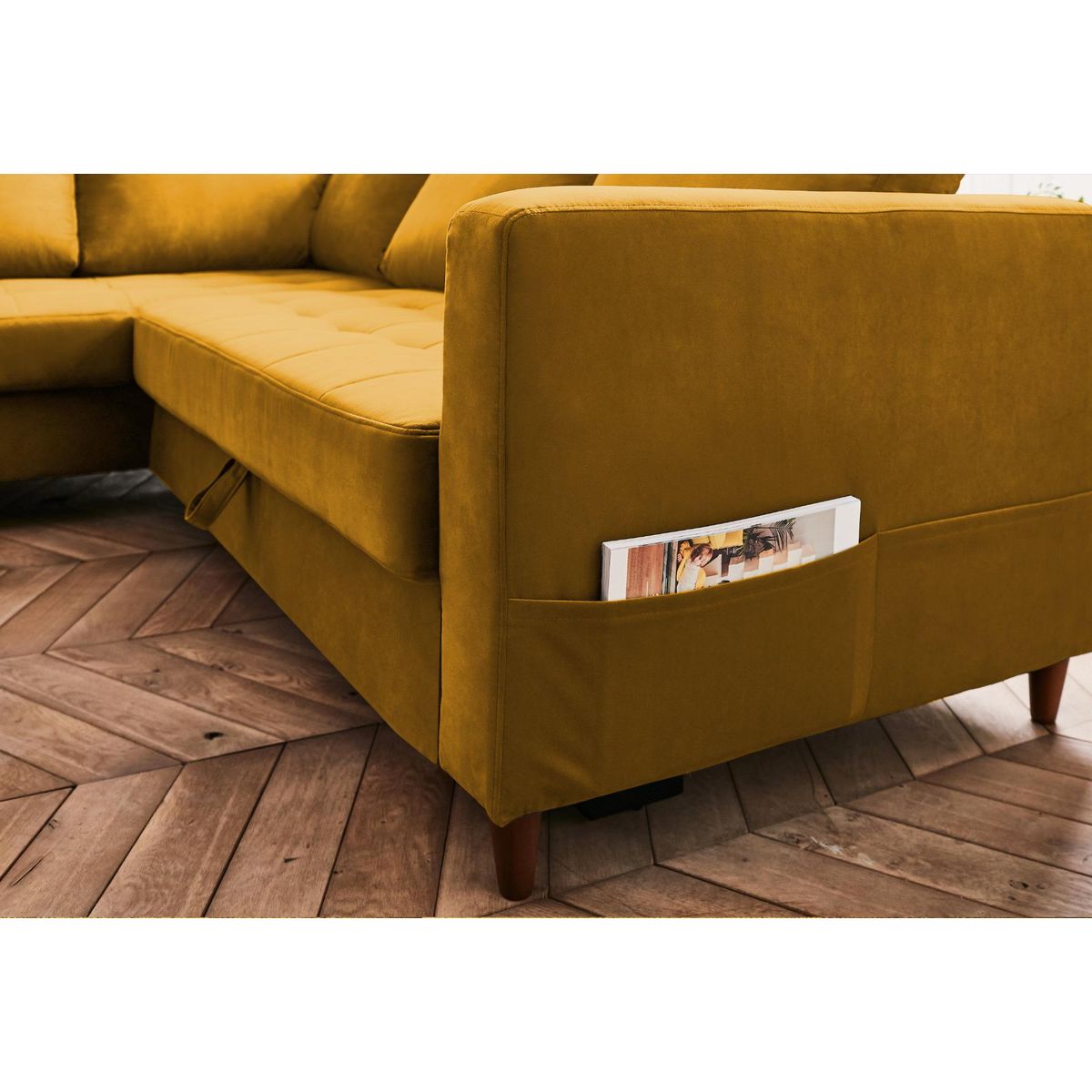 LISA DESIGN Anna - canapé d'angle gauche - 5 places - convertible - en velours