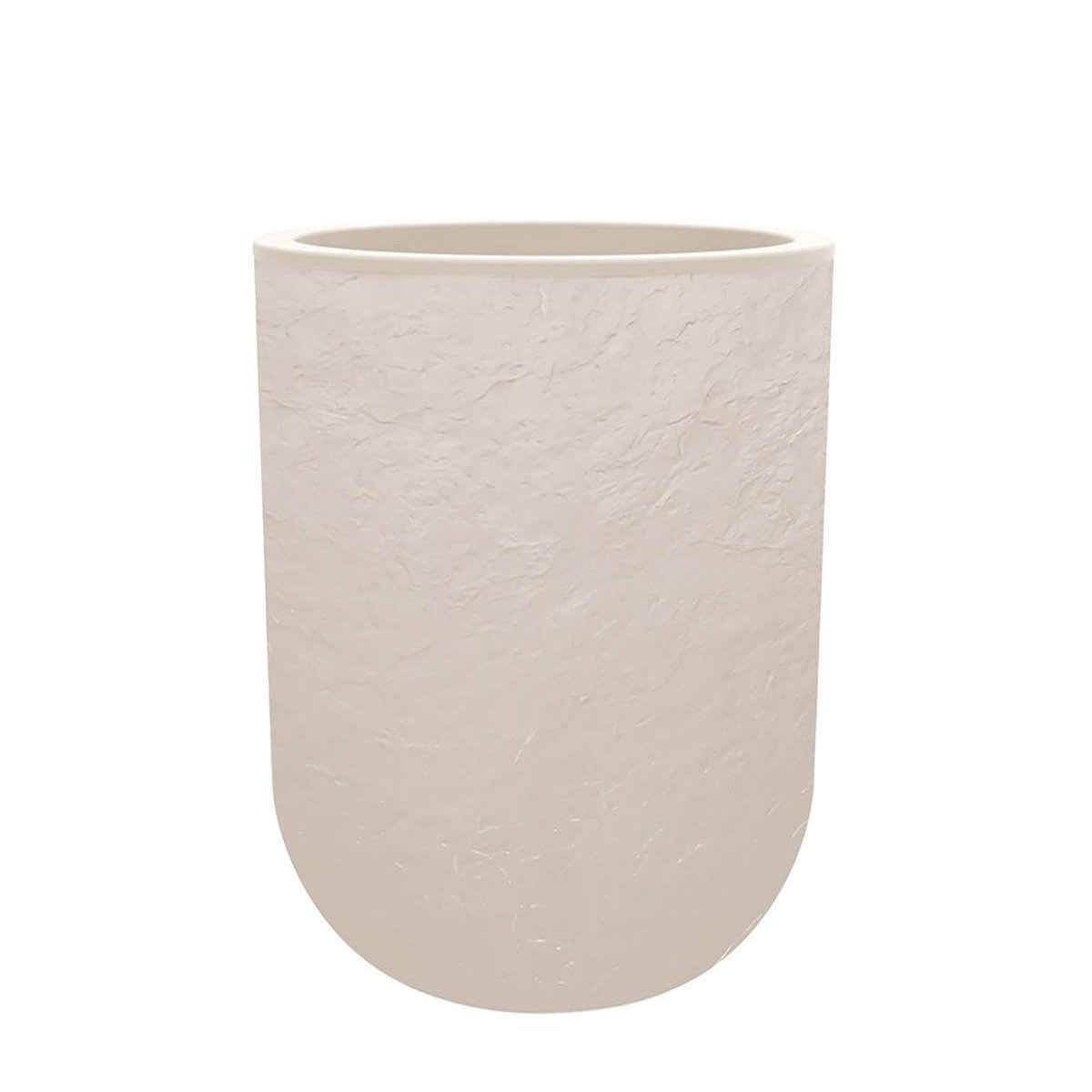 Eda Pot de fleurs rond en plastique Volcania UP - Beige calcaire - Ø 40 cm - Eda
