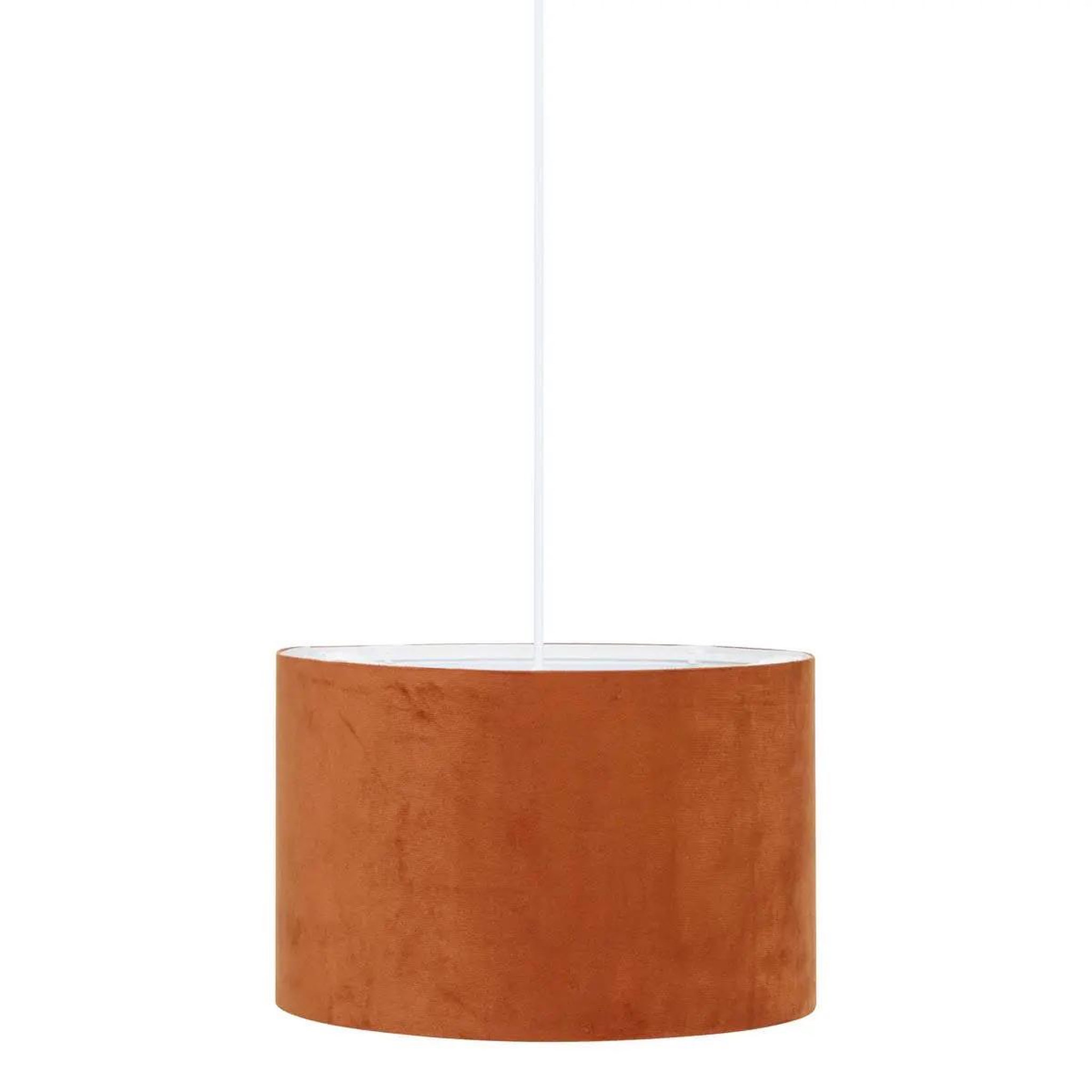 Voir la diapositive 2 : ATMOSPHERA Abat-jour en velours  beline  30cm terracotta