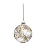 ATMOSPHERA Boule de Noël Fleurs  Manoir d'Hiver  9cm Or