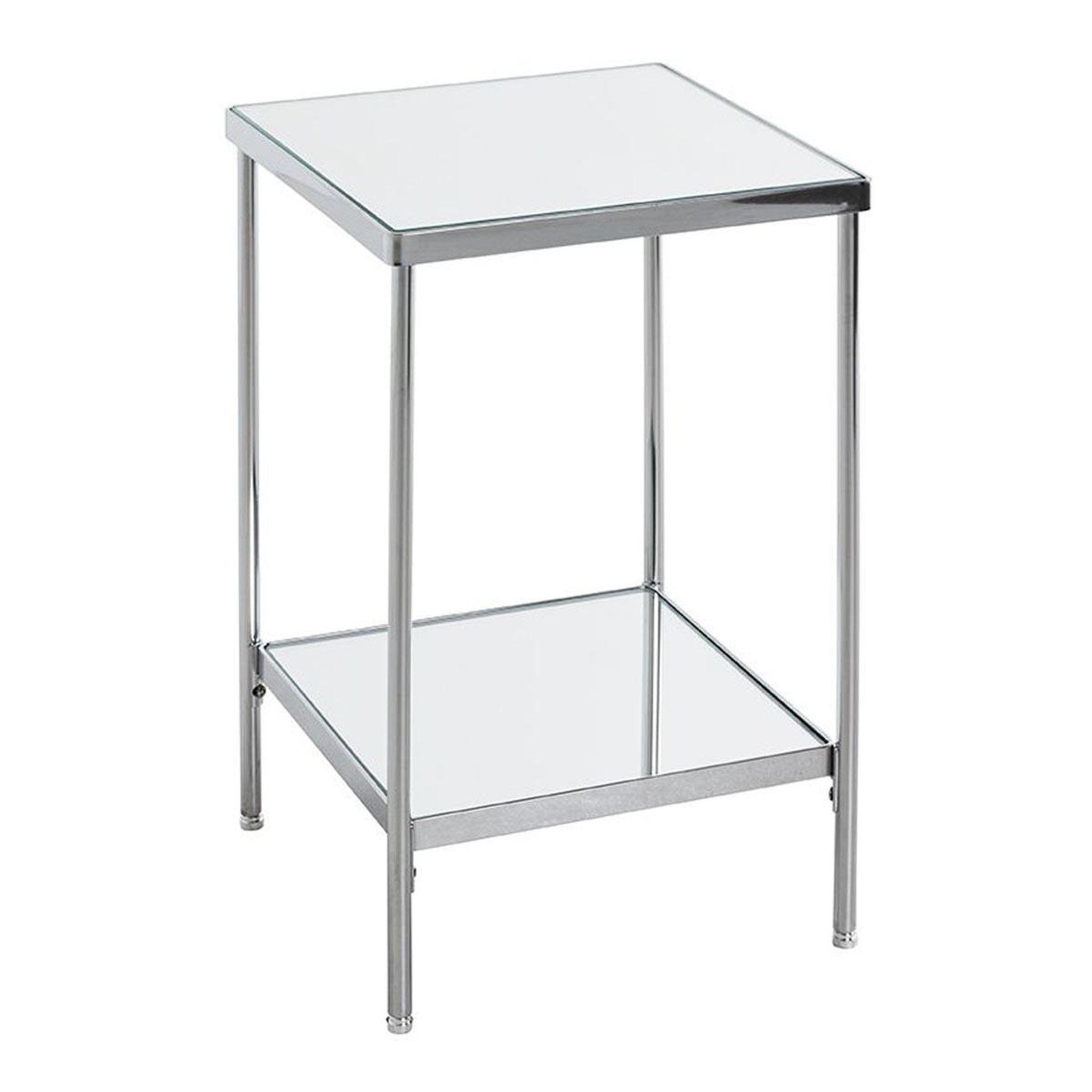 Paris Prix Table d'Appoint Design Carrée  Palace  46cm Chrome