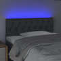 Voir la diapositive 3 : VIDAXL Tete de lit a LED Gris fonce 100x7x78/88 cm Tissu