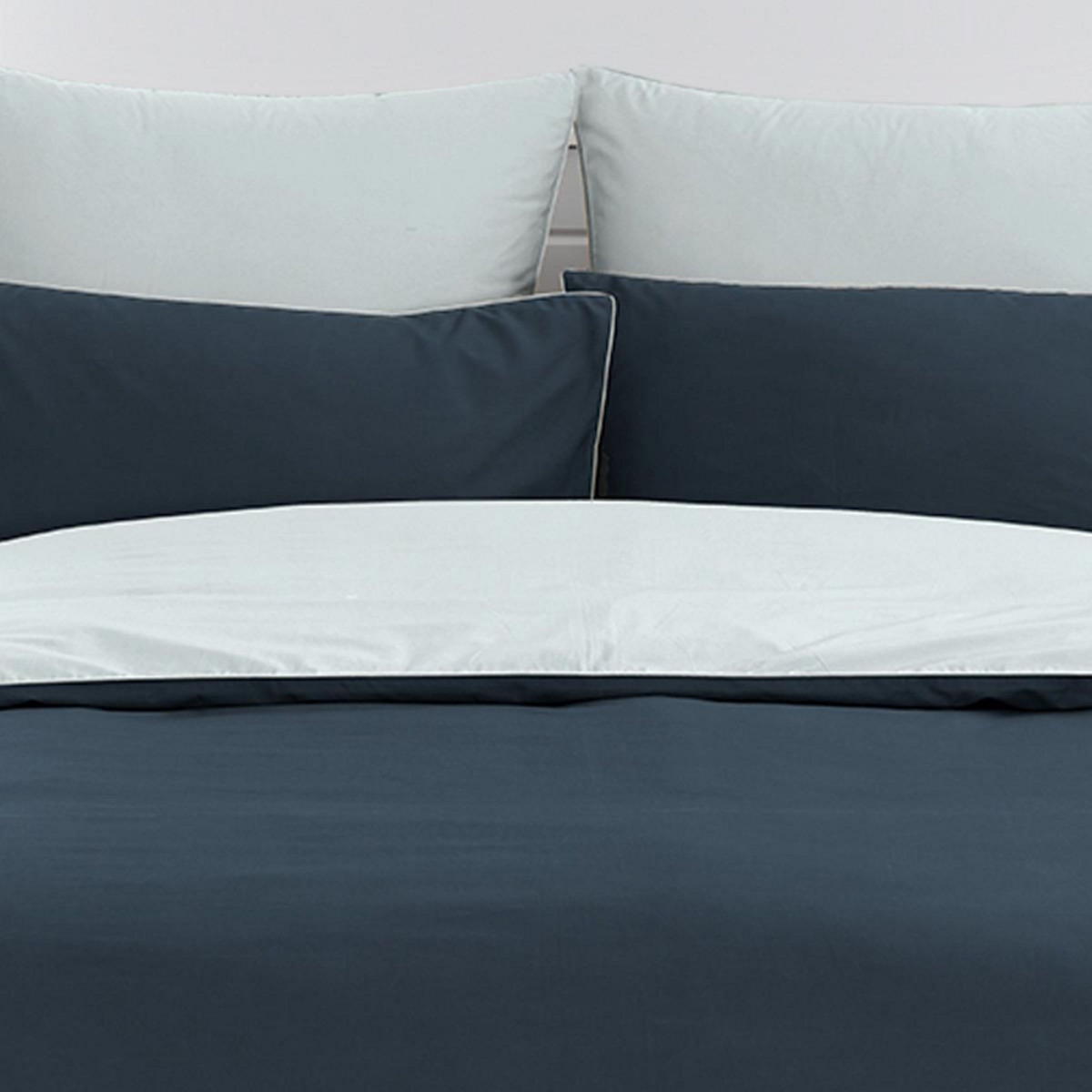 Sensei Maison Housse de couette bicolore en percale coton DOZMARY