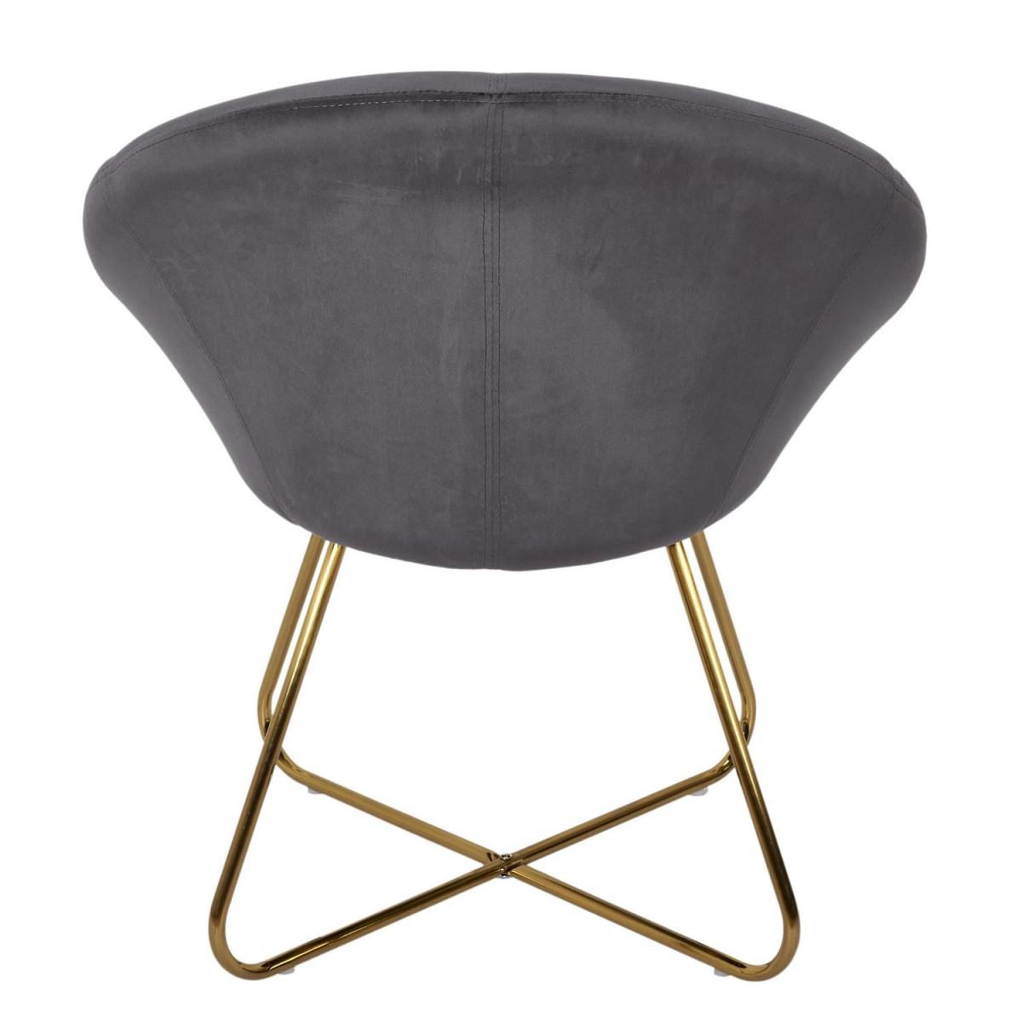 Voir la diapositive 4 : The Home Deco Factory Fauteuil design velours  karl  83cm gris
