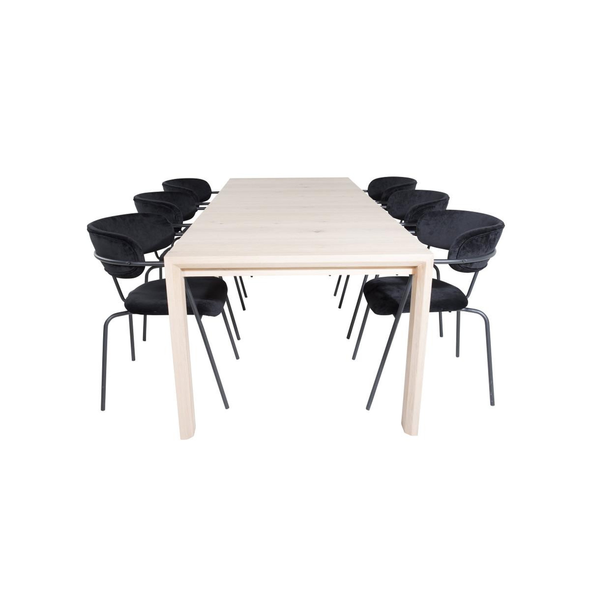 Voir la diapositive 2 : Paris Prix Ensemble table à manger extensible & 6 chaises  slider & arrow  170-250cm noir & beige