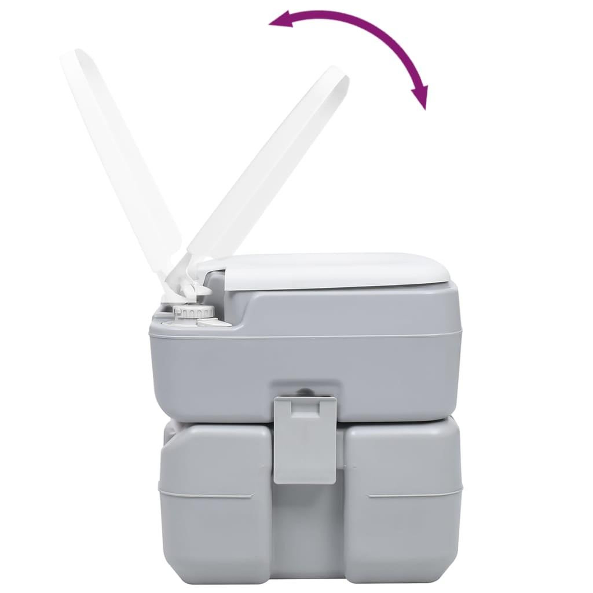 Voir la diapositive 3 : VIDAXL Toilette portable de camping Gris 20+10 L