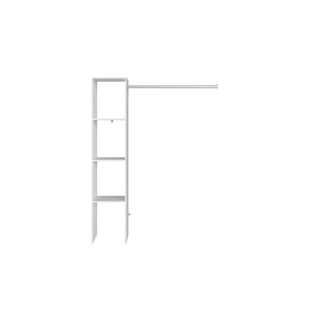 CONCEPT USINE Dressing blanc étagères, penderie 138 x 40 x 180 cm ELYSEE