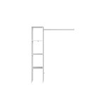 CONCEPT USINE Dressing blanc étagères, penderie 138 x 40 x 180 cm ELYSEE