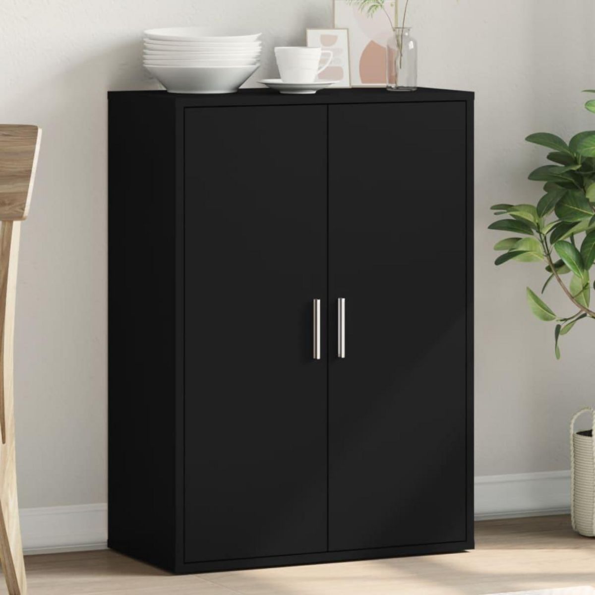 VIDAXL Buffet noir 60x31x84 cm bois d'ingenierie