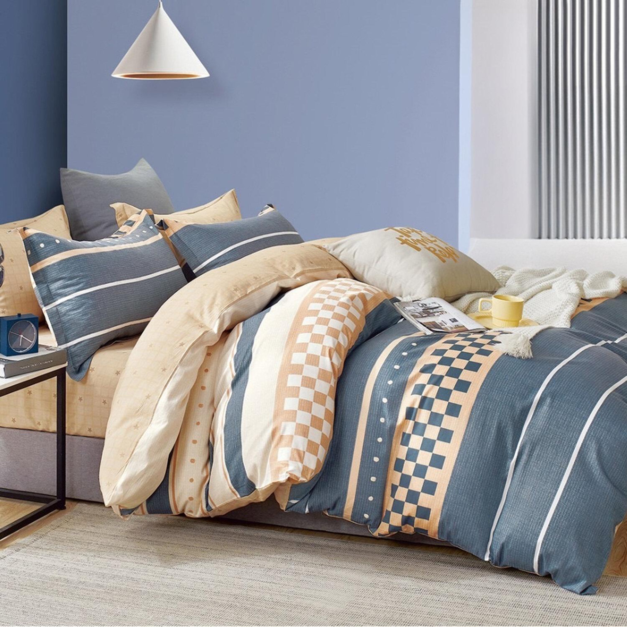 Voir la diapositive 1 : Home collection Parure housse de couette 100 % percale de coton 80 fils Rayvan