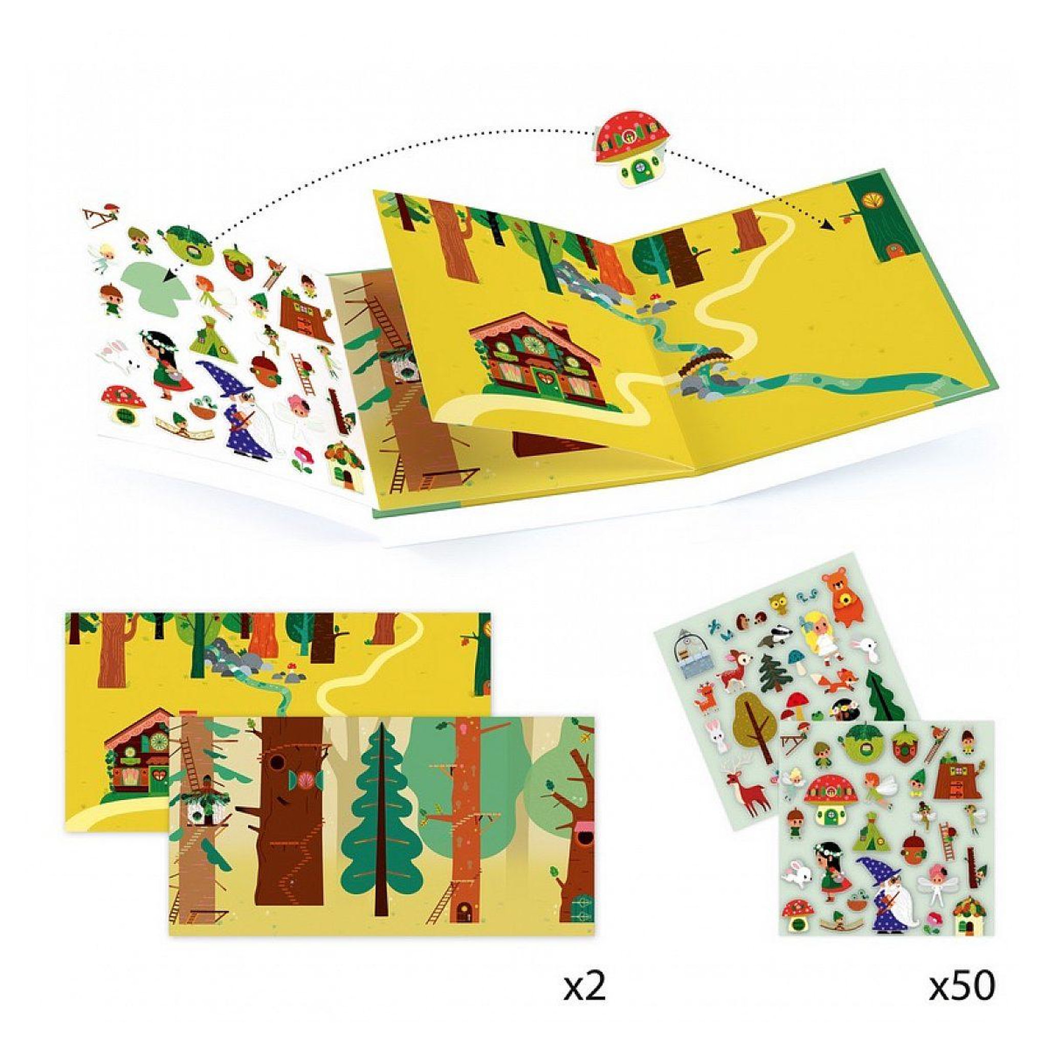 Voir la diapositive 2 : Djeco Stickers la foret magique