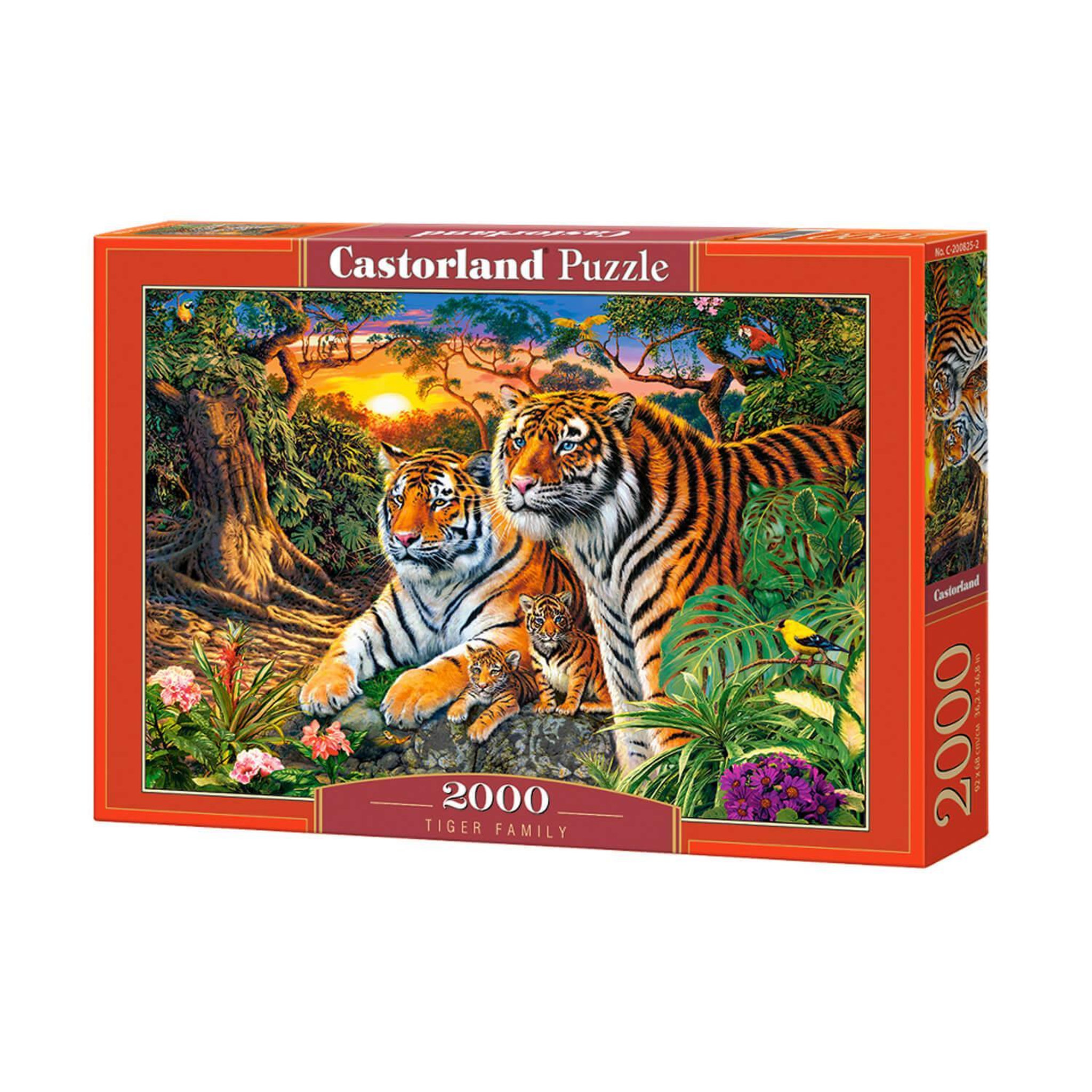 Voir la diapositive 2 : Castorland Puzzle 2000 pièces : Famille Tigres