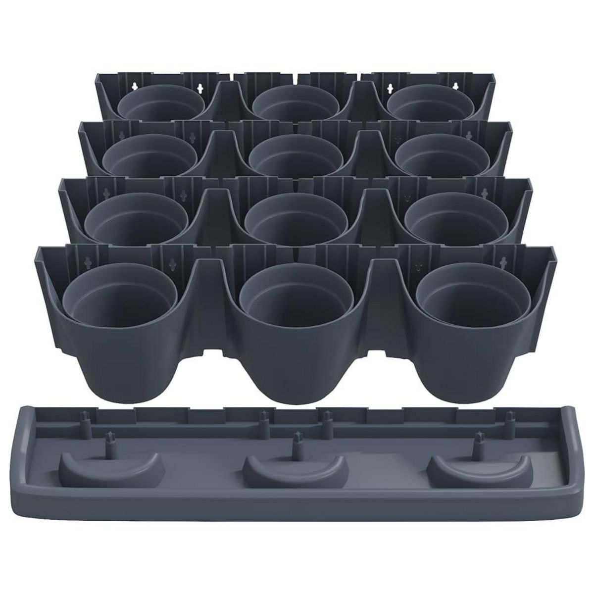 VIDAXL Ensemble de jardinieres verticales 12 pcs Anthracite PP