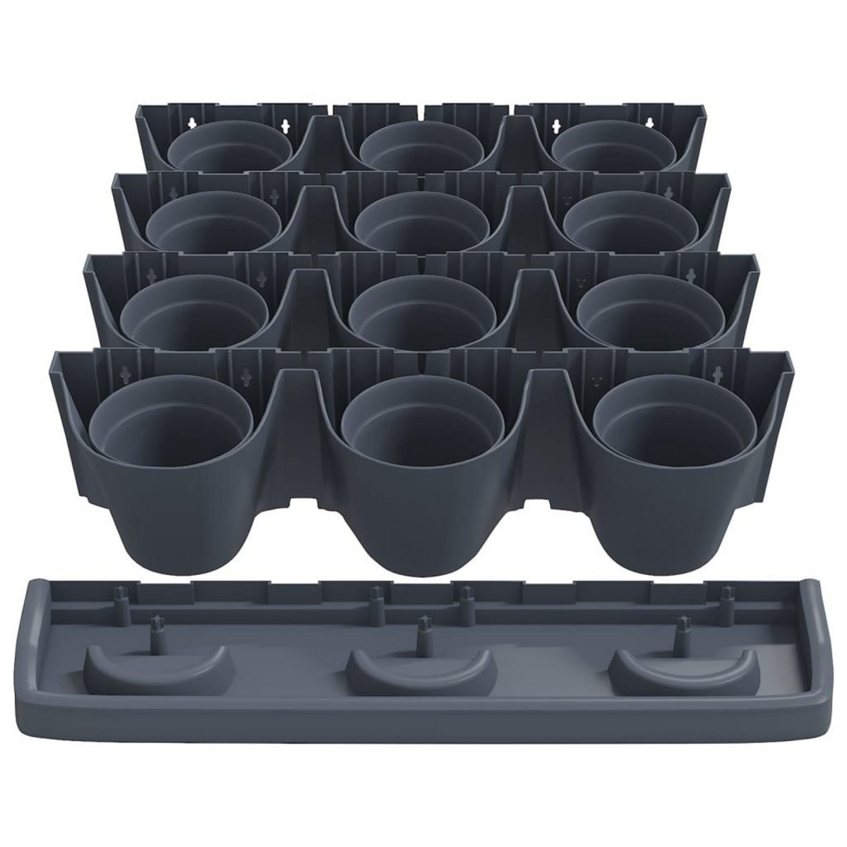 VIDAXL Ensemble de jardinieres verticales 12 pcs Anthracite PP