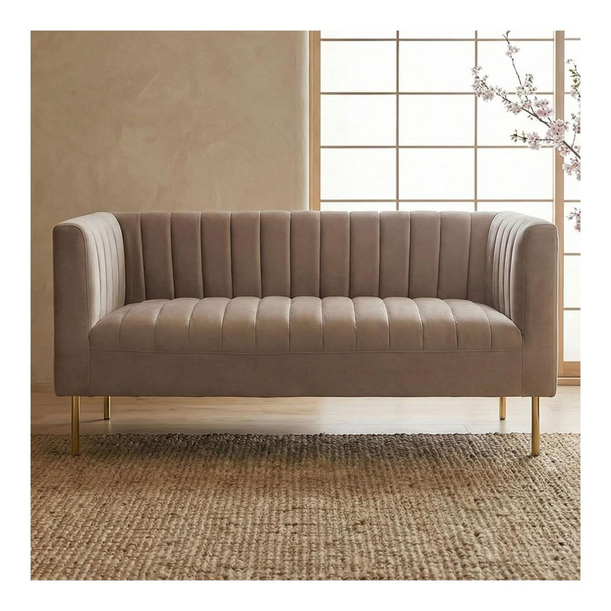 Voir la diapositive 5 : Paris Prix Canapé 2 places velours  taylor  150cm taupe
