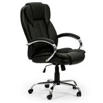 VS VENTA-STOCK Fauteuil de Bureau à Hauteur réglable et inclinable Nixon Similicuir Noir
