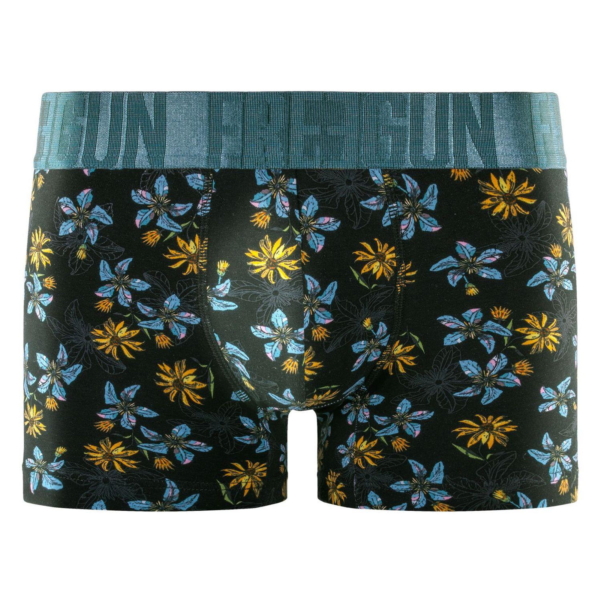 Voir la diapositive 4 : FREEGUN Lot de 3 boxers homme Flowers
