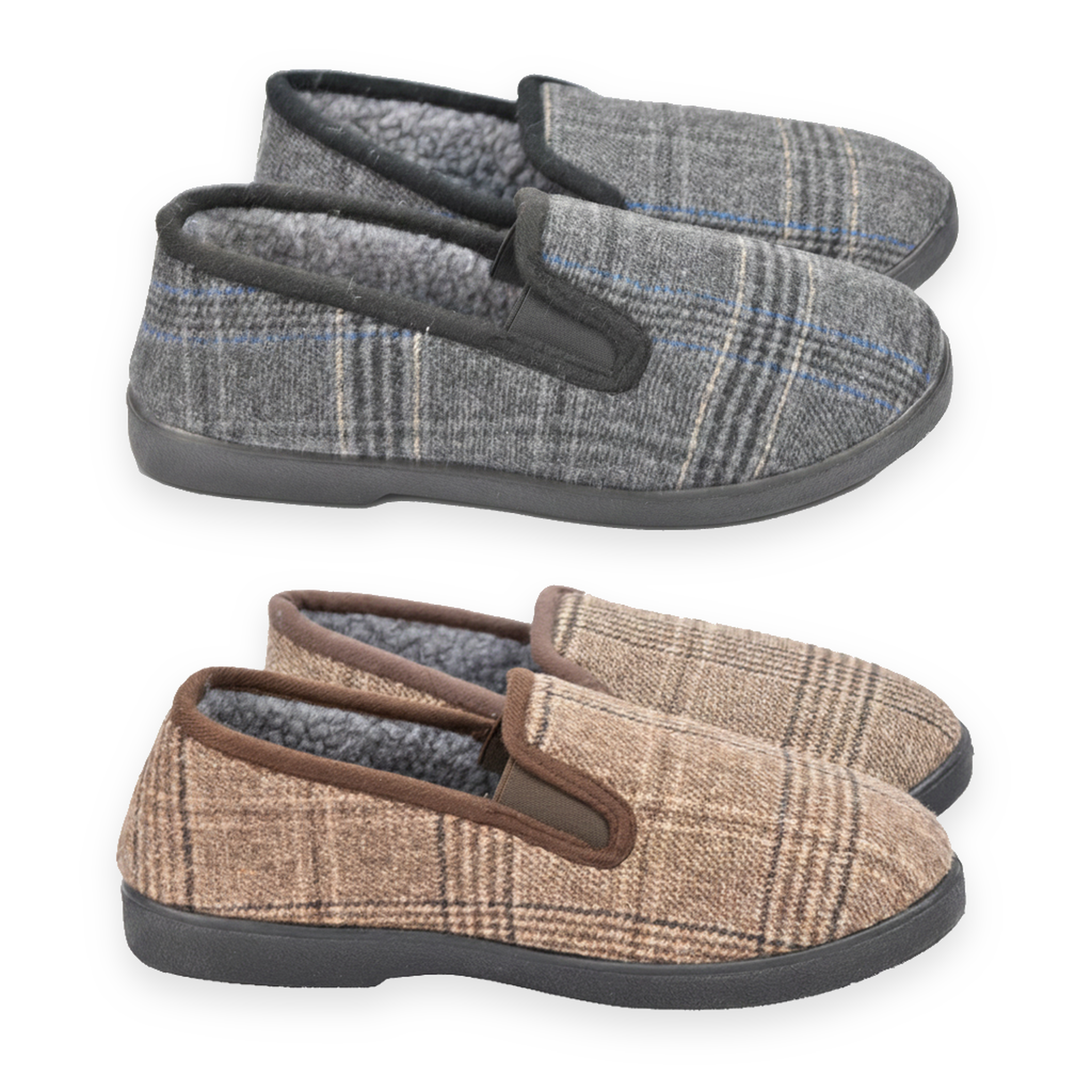 Voir la diapositive 3 : OZABI Ozabi pantoufles charentaises homme pack de 2 paires semelle antidérapante