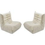 Habitat et Jardin Lot de 2 chauffeuses pour canapé modulables en tissu texturé  Velasca  - Beige