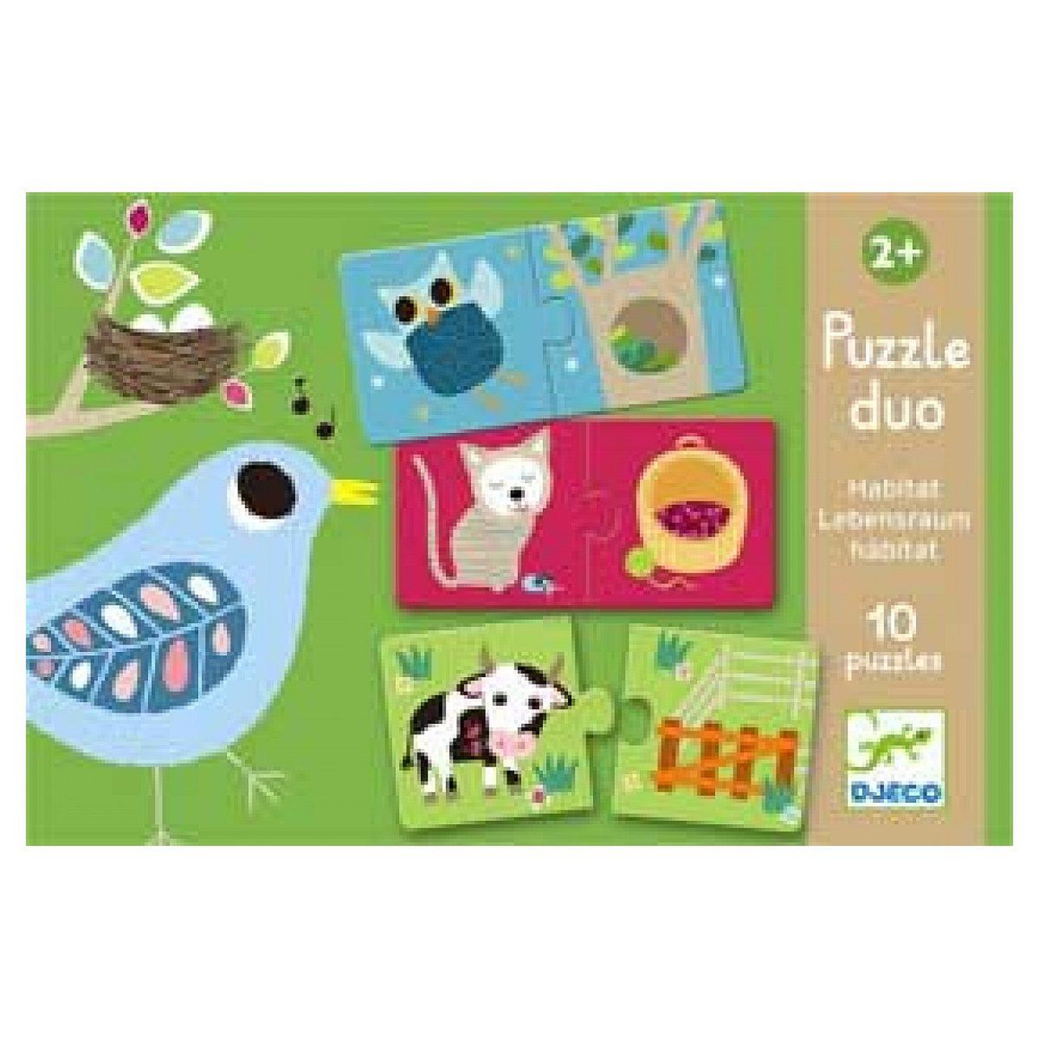 Djeco Puzzle duo habitat - 10 puzzles