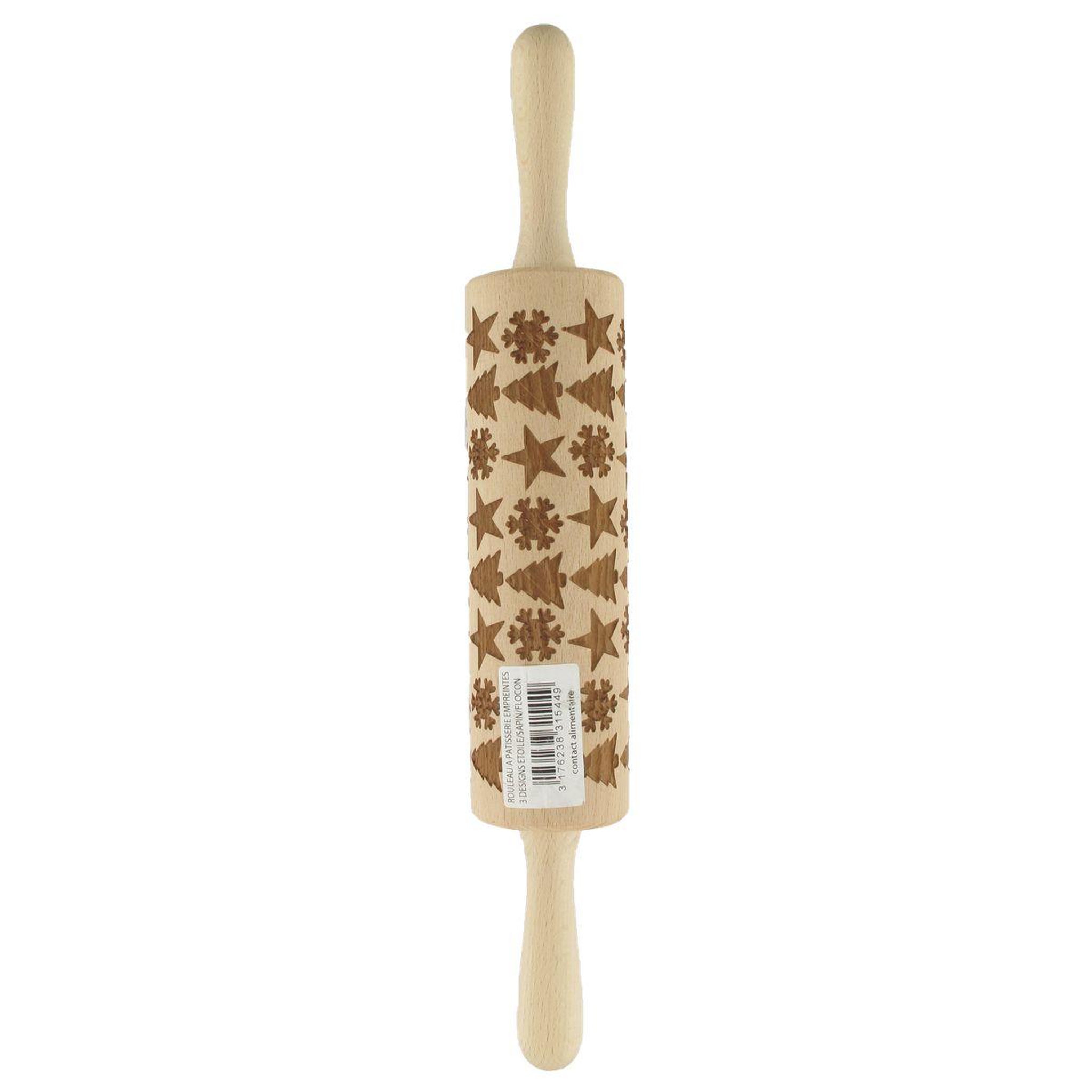 Voir la diapositive 5 : Fackelmann Rouleau à pâtisserie en bois motif noël 39 cm fackelmann noël