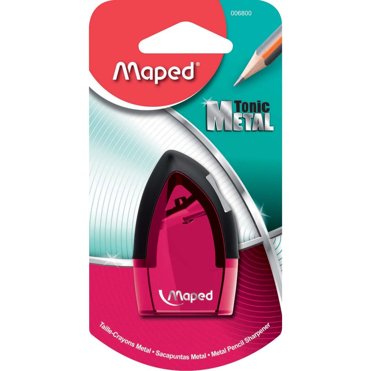 MAPED Taille-crayons avec réservoir Tonic Metal - 1 trou - rose