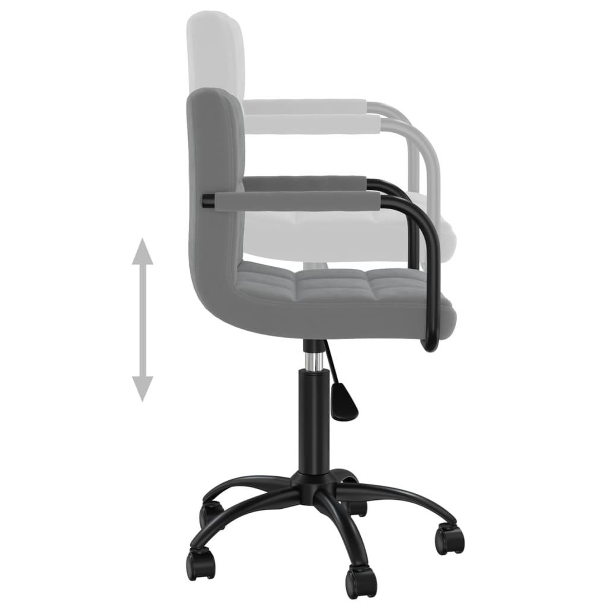 Voir la diapositive 5 : VIDAXL Chaise pivotante de salle a manger Gris fonce Velours
