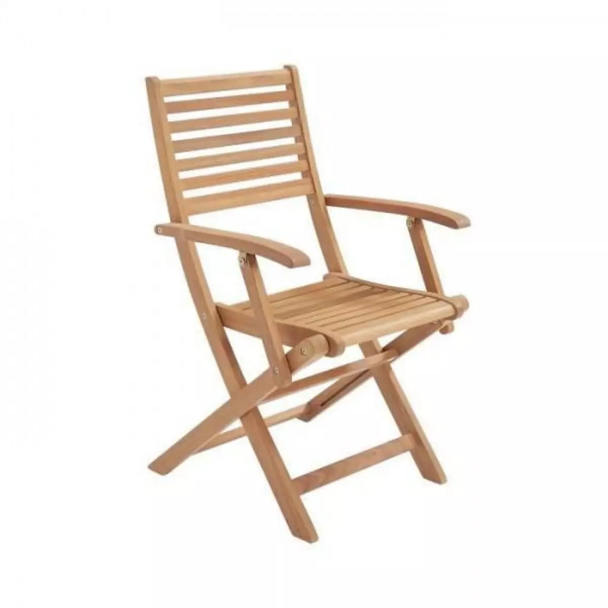 MARKET24 Lot de 4 fauteuils de jardin pliants en Acacia FSC - Bois massif - Marron - Style exotique