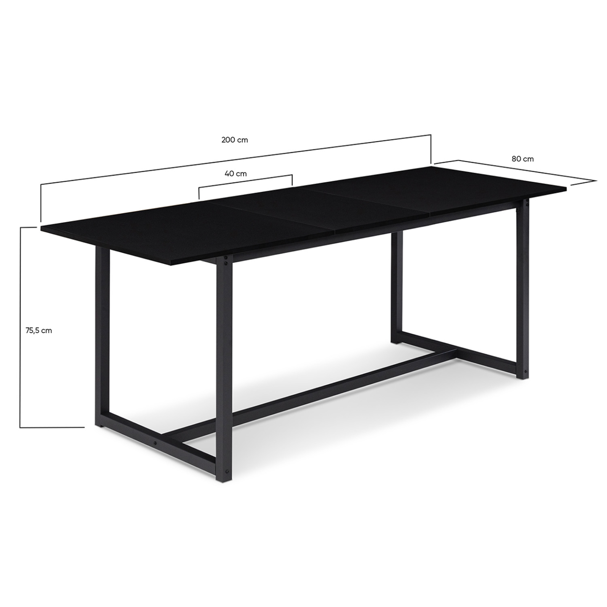 Voir la diapositive 5 : ID MARKET Table à manger extensible rectangle delson 6-10 personnes design industriel 160-200 cm