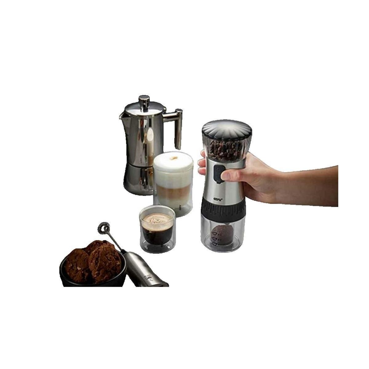 GEFU Moulin à café électrique Gefu avec mécanisme de broyage en céramique réglable