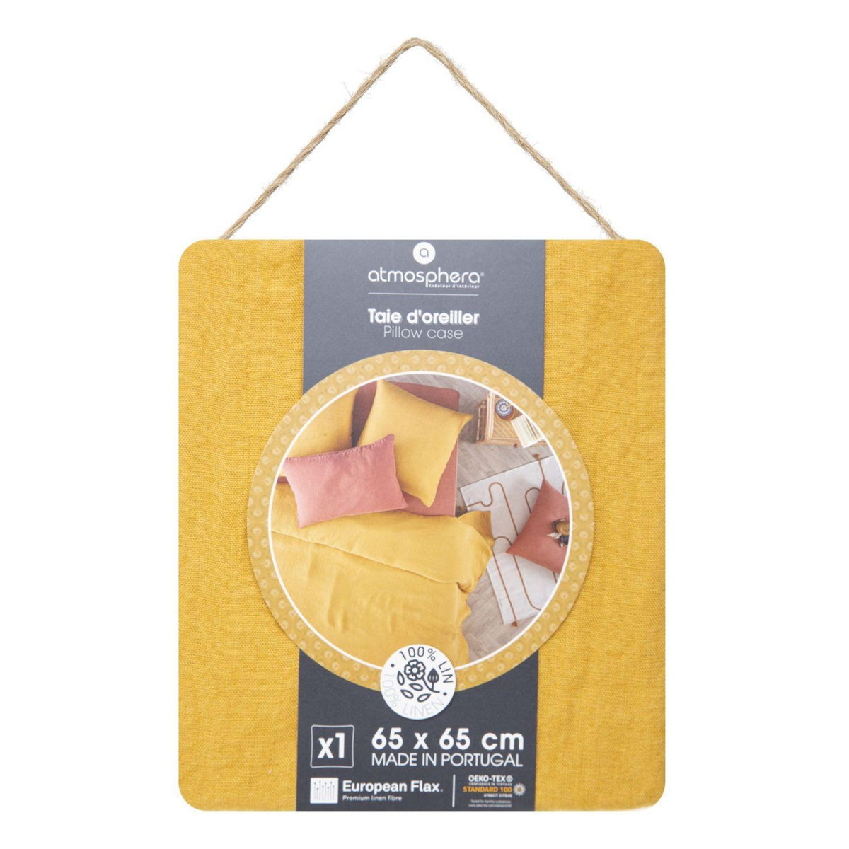 ATMOSPHERA Taie d'oreiller 100% Lin