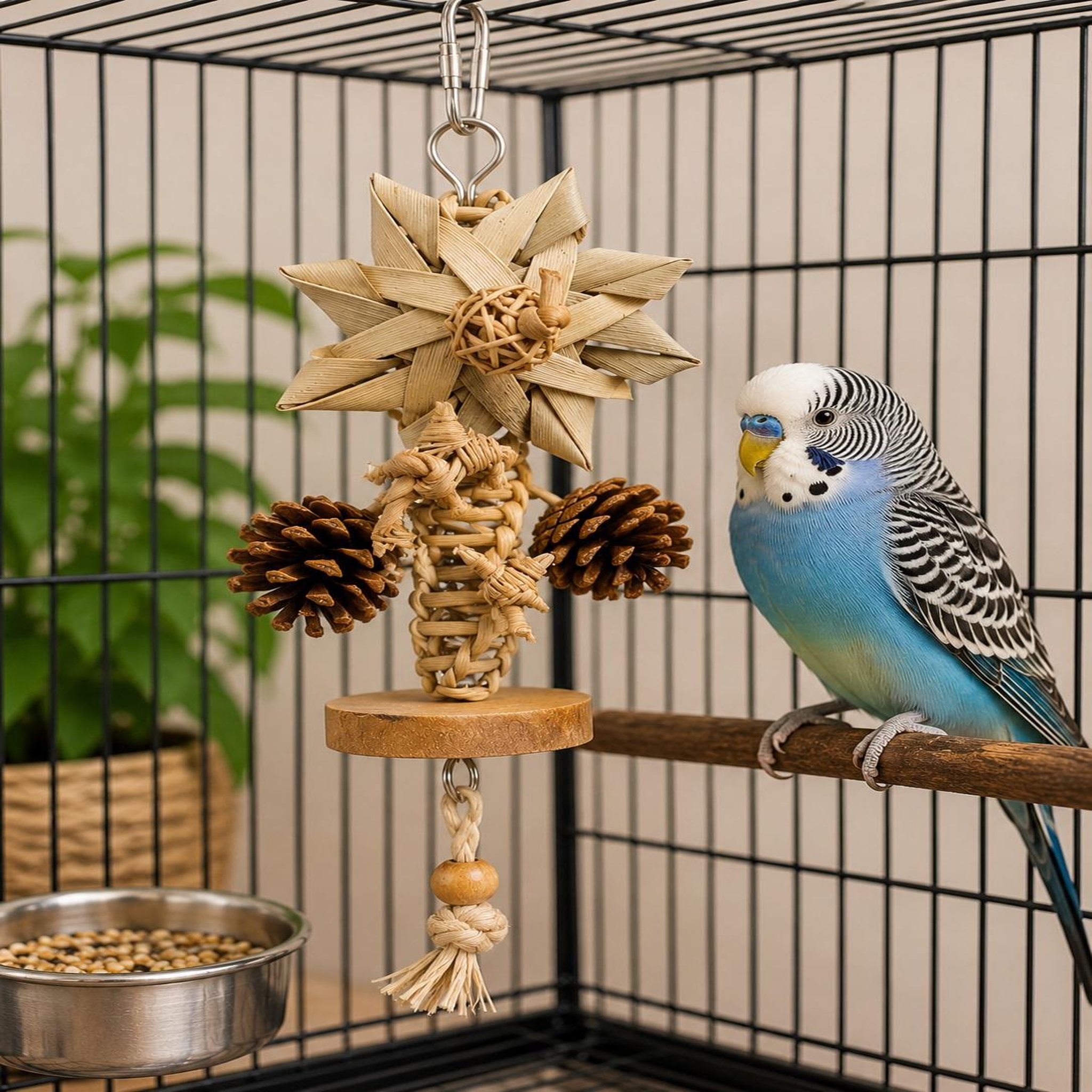 Voir la diapositive 4 : Eden Jouet suspendu naturel elin pour oiseaux