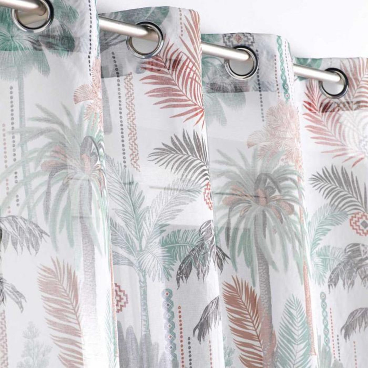 Paris Prix Rideau Voilage à Œillets  Terra Nova  140x240cm Multicolore