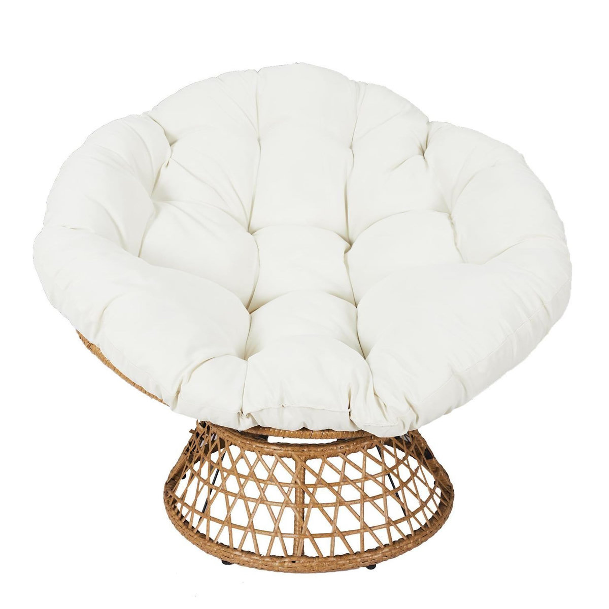 The Home Deco Factory Fauteuil papasan avec assise pivotante CANCUN - Beige