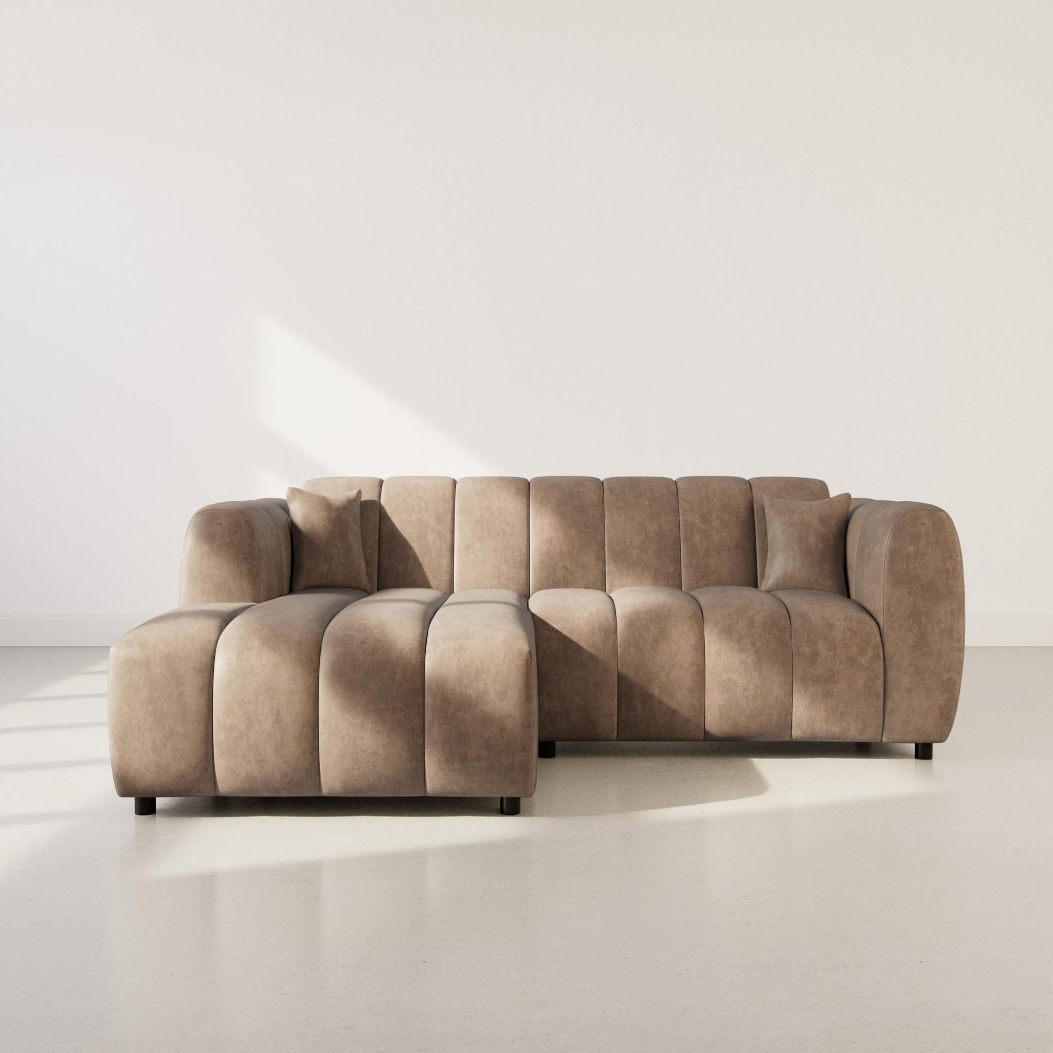 Voir la diapositive 2 : BEST MOBILIER Curtis - canapé d'angle gauche 4 places en simili