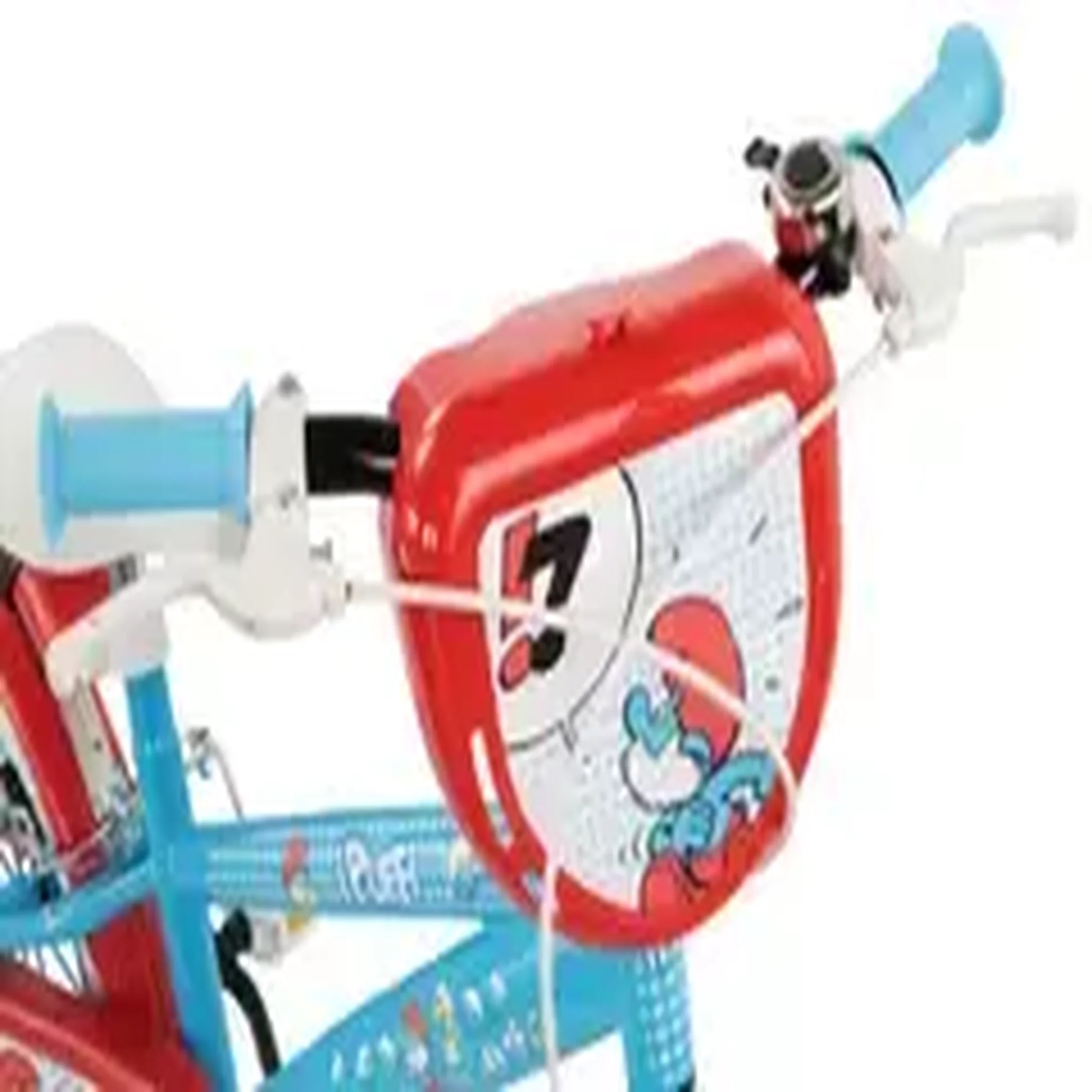 Voir la diapositive 6 : Vélo enfant - Modèle 14'' Schtroumpfs  pour enfant de taille 90 cm à 105 cm équipé de 2 freins, plaque avant, Gardes Boues + Gourde