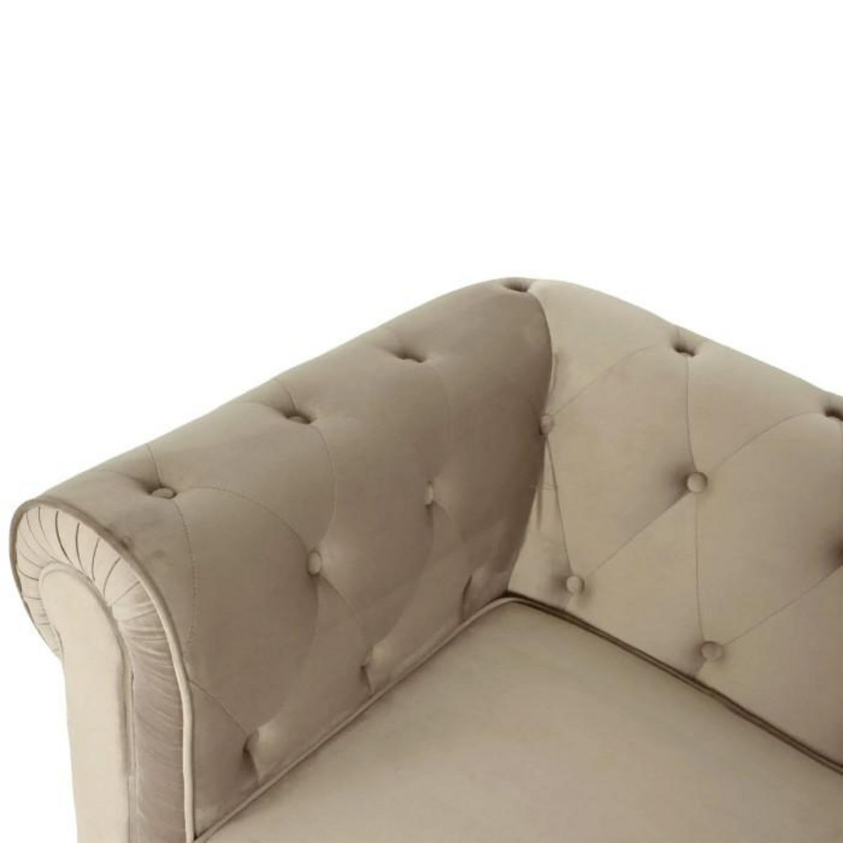 Paris Prix Canapé 3 Places Velours  Chesterfield  209cm Taupe
