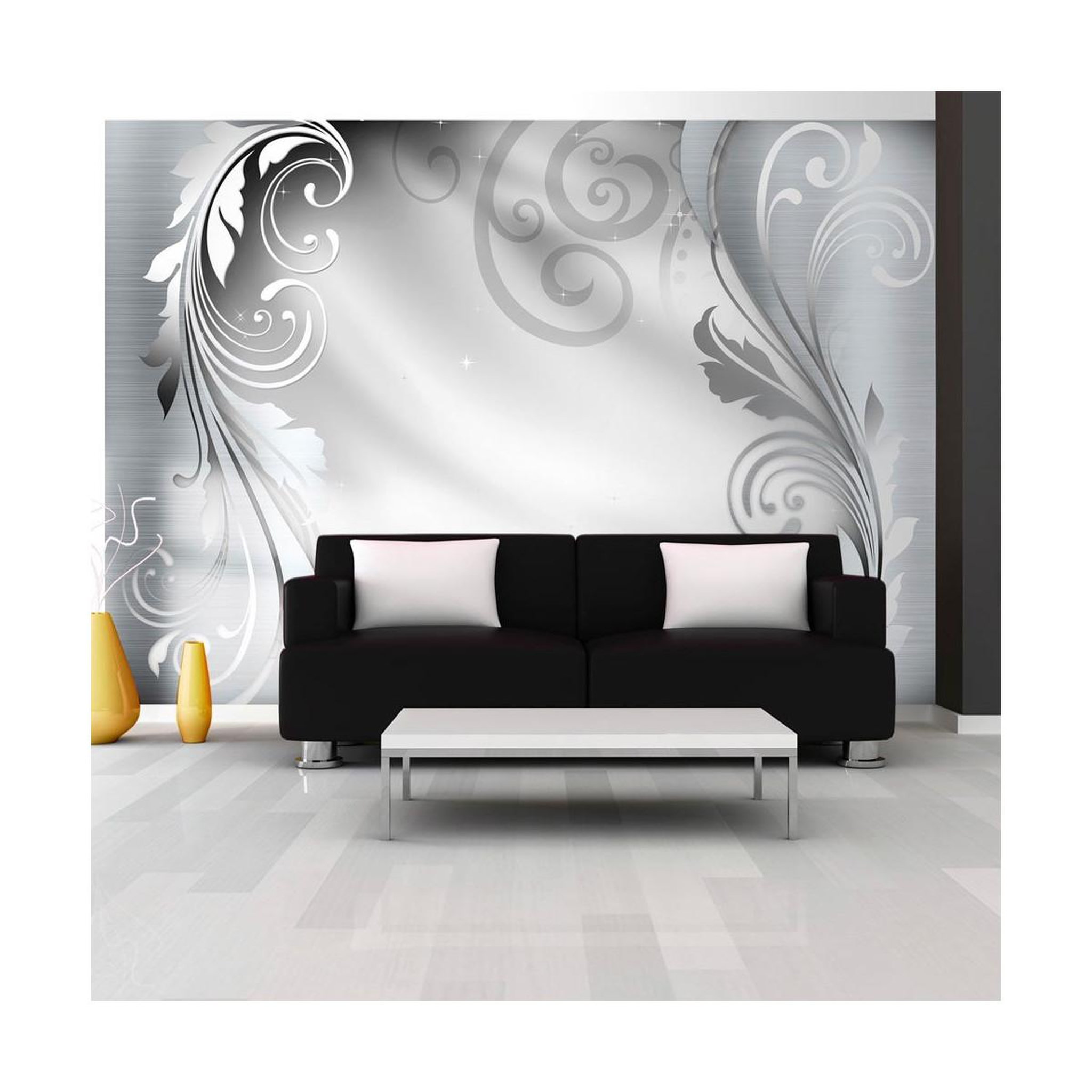 Paris Prix Papier peint  silver ornament. Coloris disponibles : Multicolore